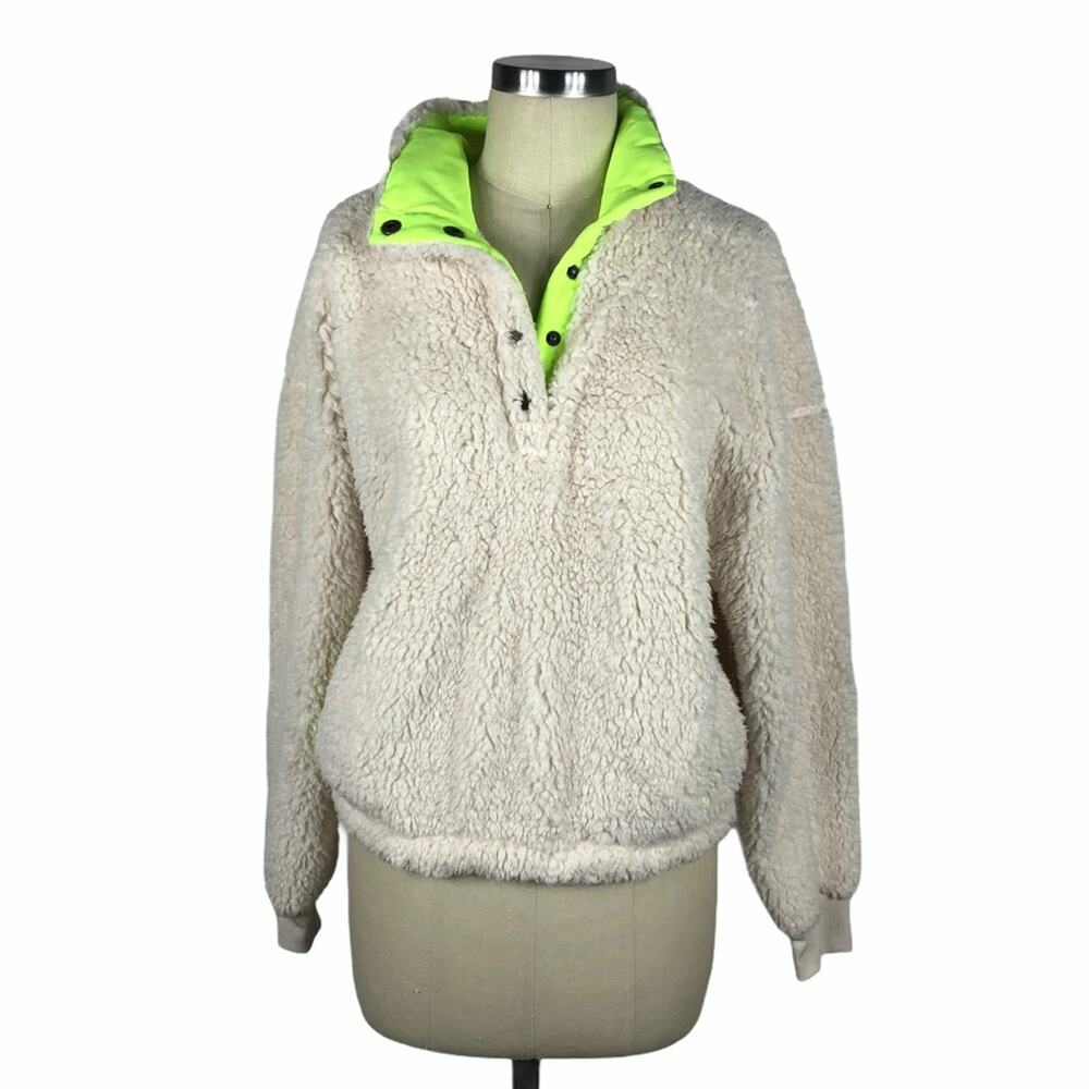 ABOUND Cream Faux Shearling Pullover Fleece S NWT